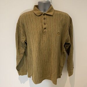 Vintage Jansport Large 100% Cotton Long Sleeve Retro Sweater w collar multicolor